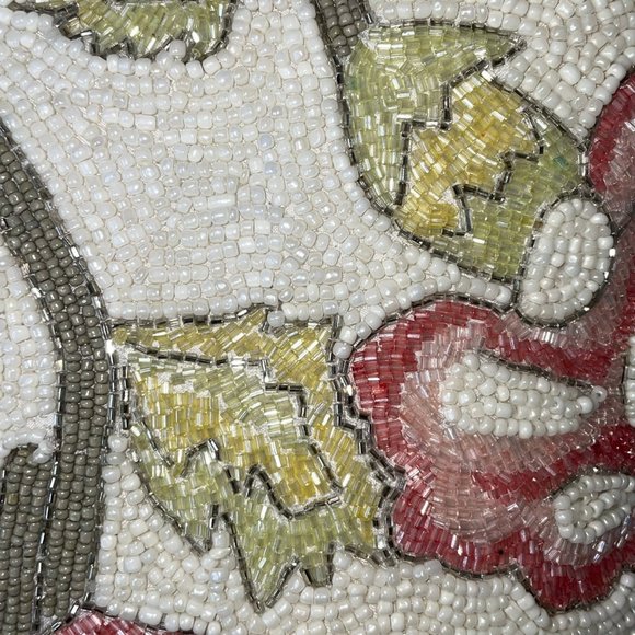 PRIMROSE VINTAGE Set of 2 Floral Pink Rose Beaded 12” Throw Decorative Pillows - Picture 10 of 15